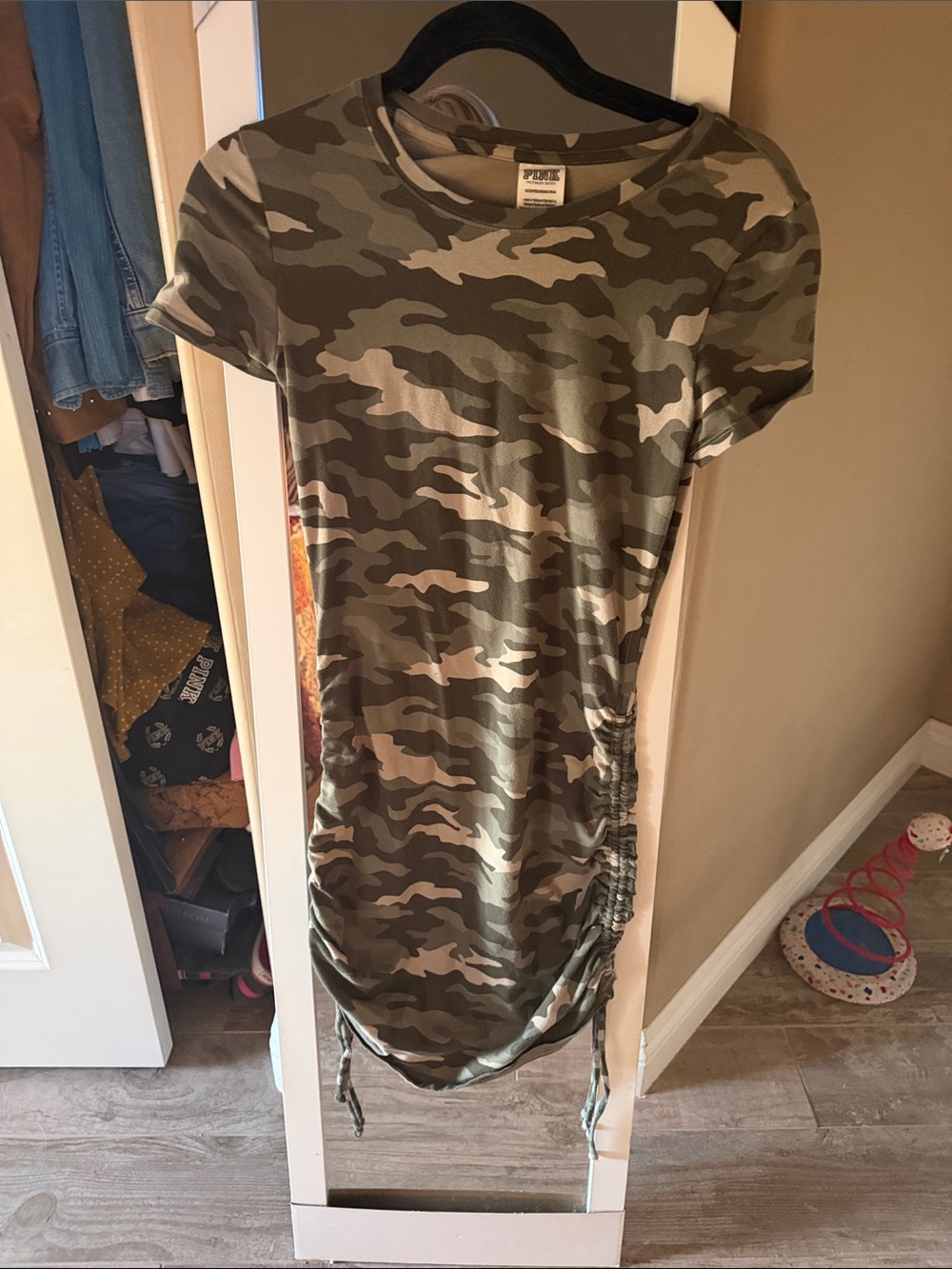 PINK Victoria's Secret Olive Green Camo Midi Dress